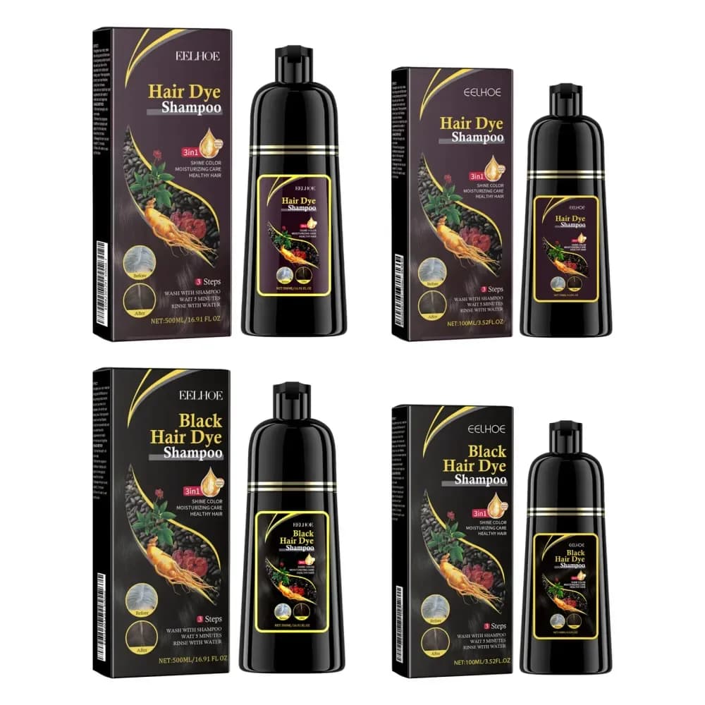 Shampooing colorant noir EELHOE 3 en 1 aux plantes – photo 2