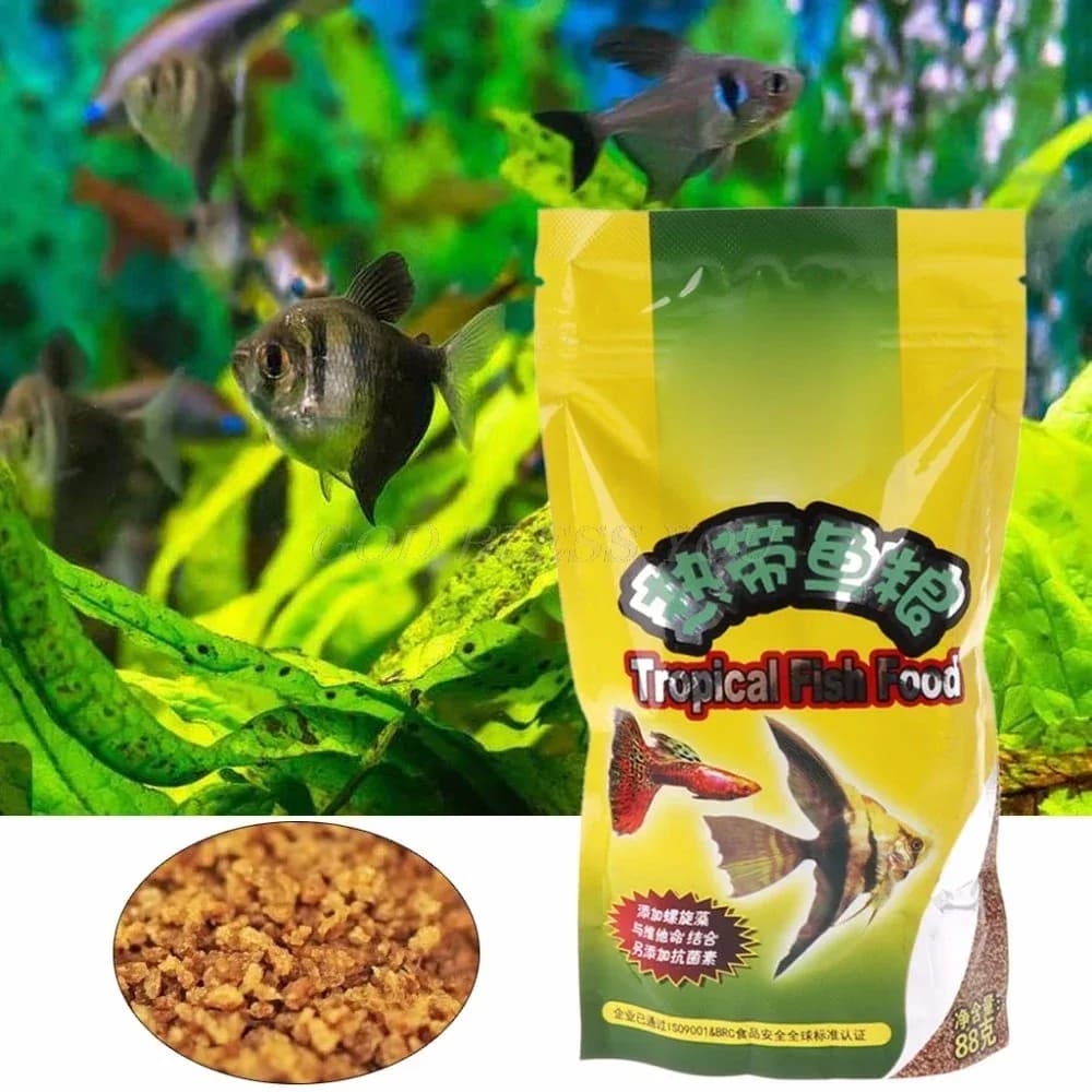 Nourriture pour poissons tropicaux - 88g, formule nutritive à haute teneur en protéines, antibiotiques ajoutés pour poissons tropicaux d'aquarium – photo 3