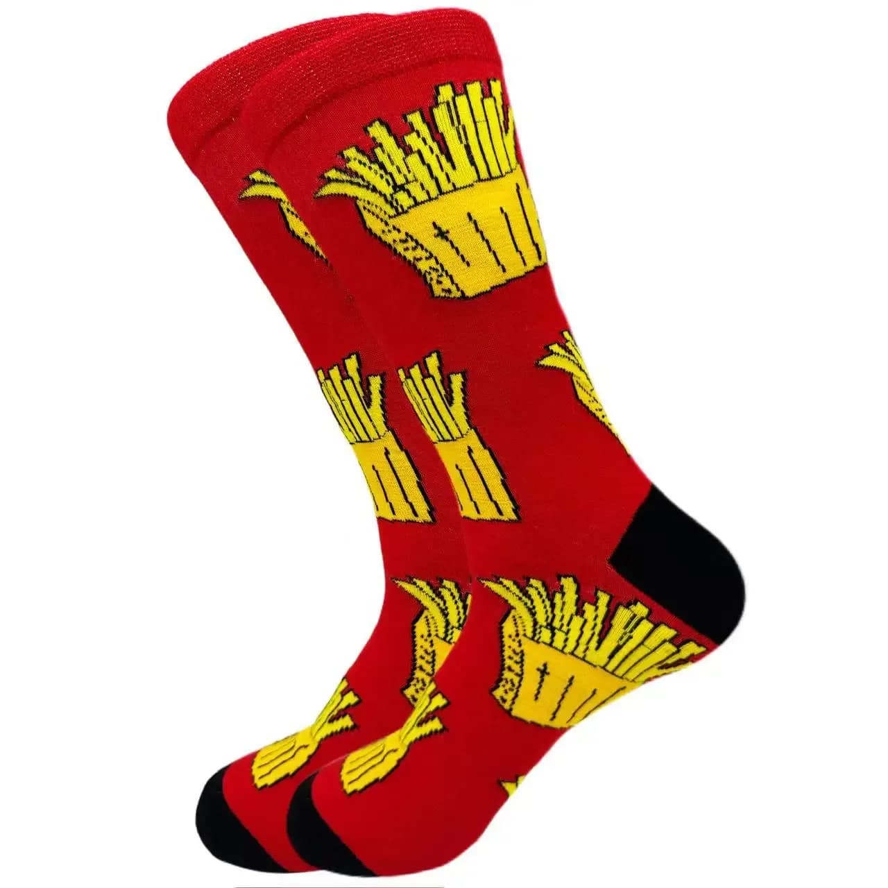 Sports flou athlétique automne hiver mode longue chaussette dessin animé nourriture frites hamburgers vaches bière sucettes à la mode B7W164 – photo 2