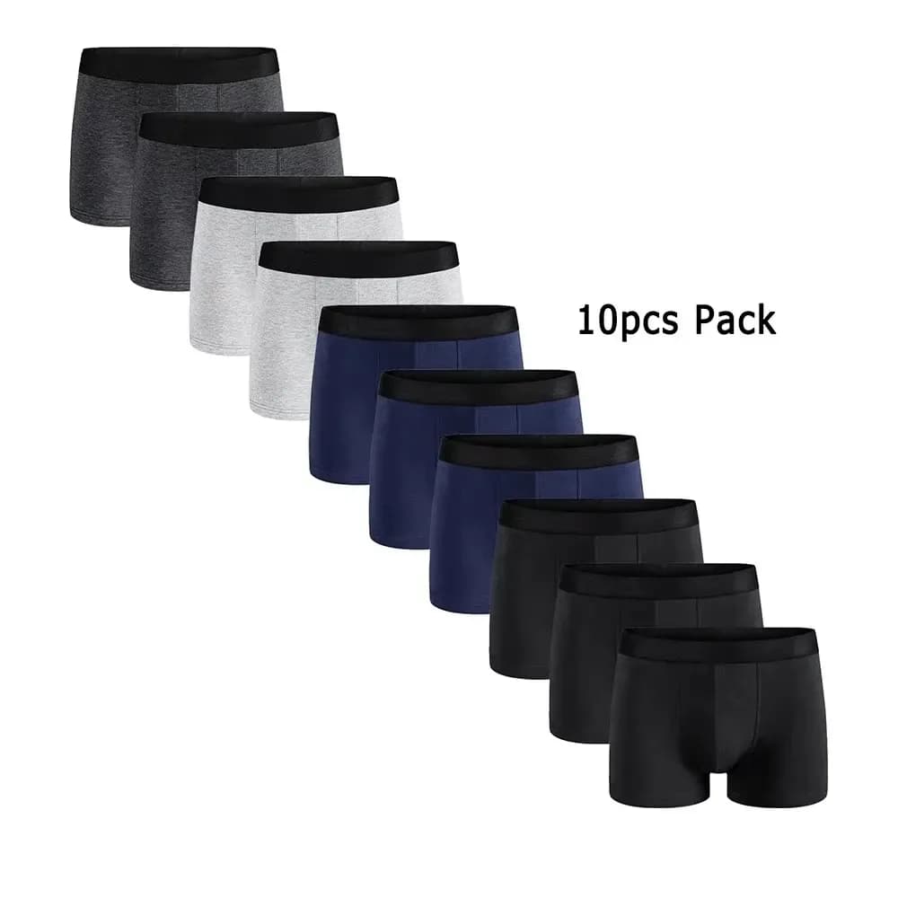 Boxer et slip pour hommes, sous-vêtements à la mode, haute élasticité, respirant, doux, confortable, 10 pièces – photo 4