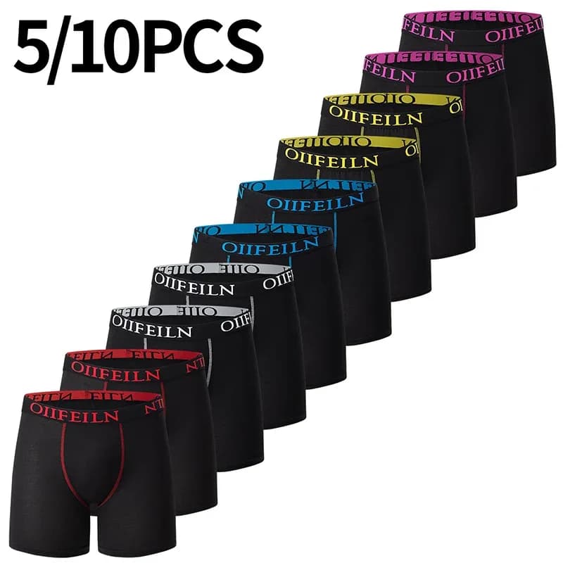 5/10 Pack multi-tailles adolescents à adultes hommes Boyshort loisirs sport Joker taille élastique longue sous-vêtements masculins peuvent être Parent-ch – photo 5