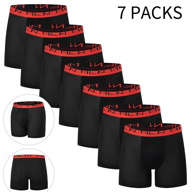 5/10 Pack multi-tailles adolescents à adultes hommes Boyshort loisirs sport Joker taille élastique longue sous-vêtements masculins peuvent être Parent-ch – photo 6