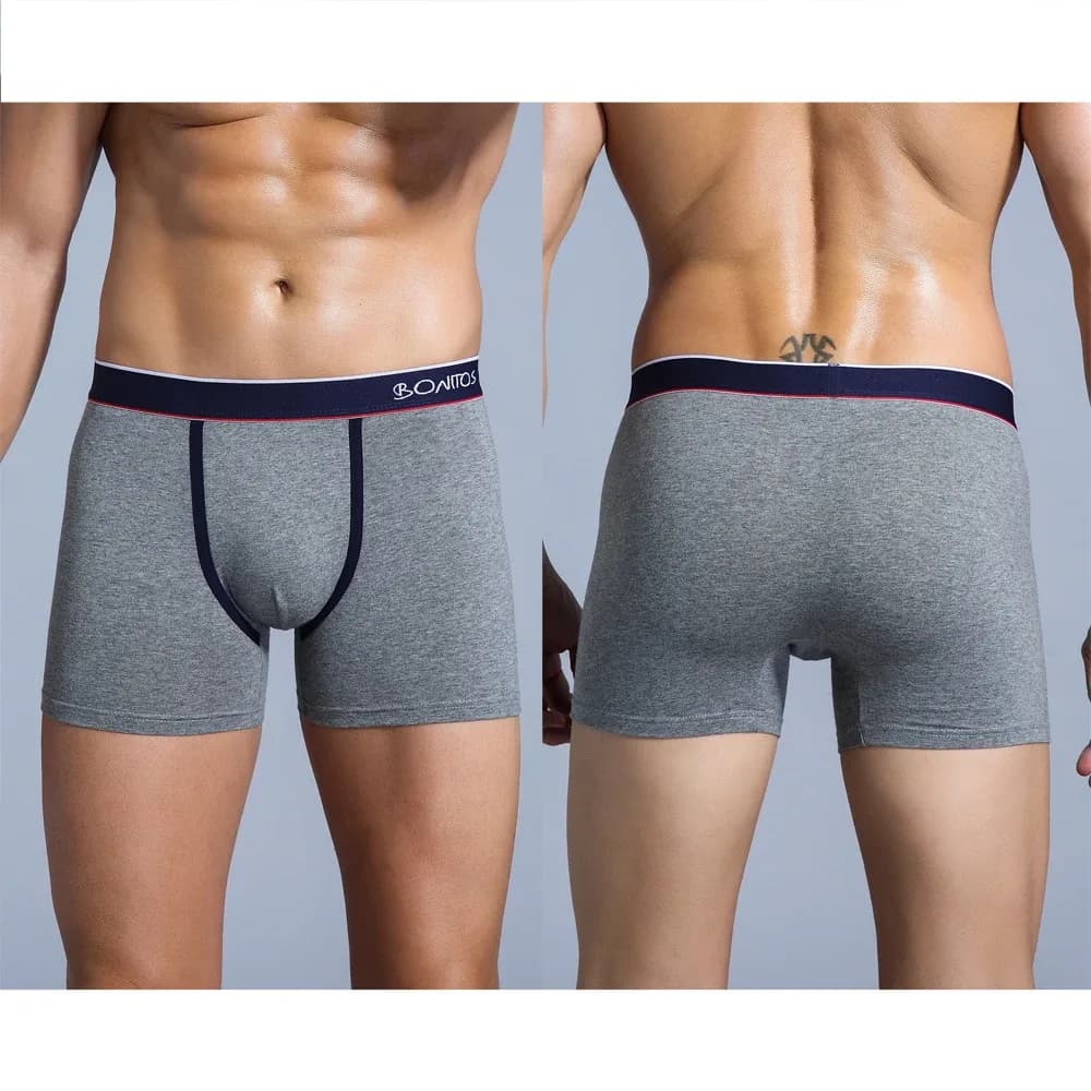 Lot de 4 boxers en coton doux pour homme, avec ceinture à lettres BONITOS, sous-vêtements sexy pour homme – photo 5