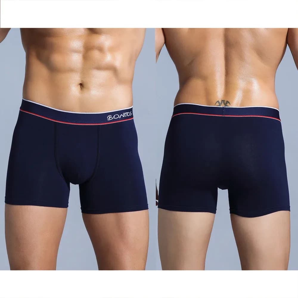 Lot de 4 boxers en coton doux pour homme, avec ceinture à lettres BONITOS, sous-vêtements sexy pour homme – photo 6