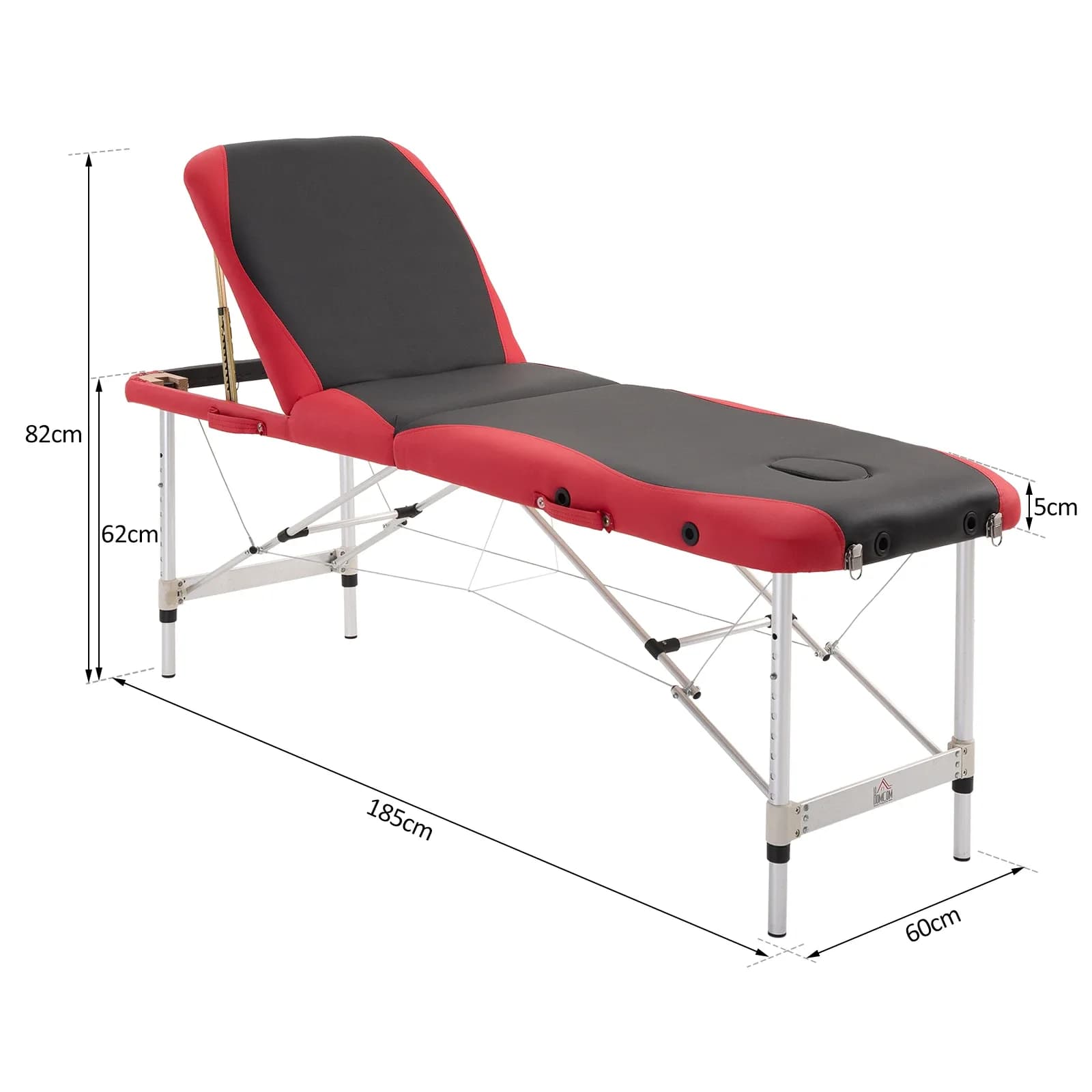 Table de massage pliante en bois Homcom 185 x 60 cm, table de thérapie et de tatouage – photo 6