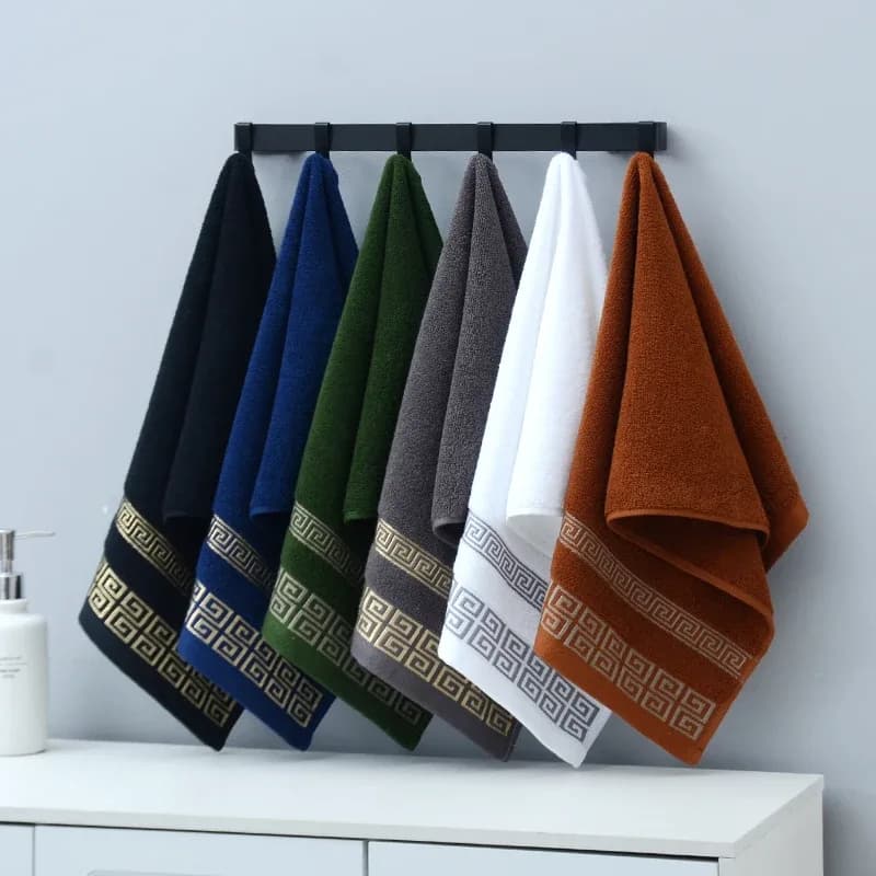 Serviettes de bain en coton noir, couverture 34x74cm/70x140cm, serviette de bain brodée de qualité hôtelière pour adultes, cadeau de noël, 1/5/10 pièces – photo 5