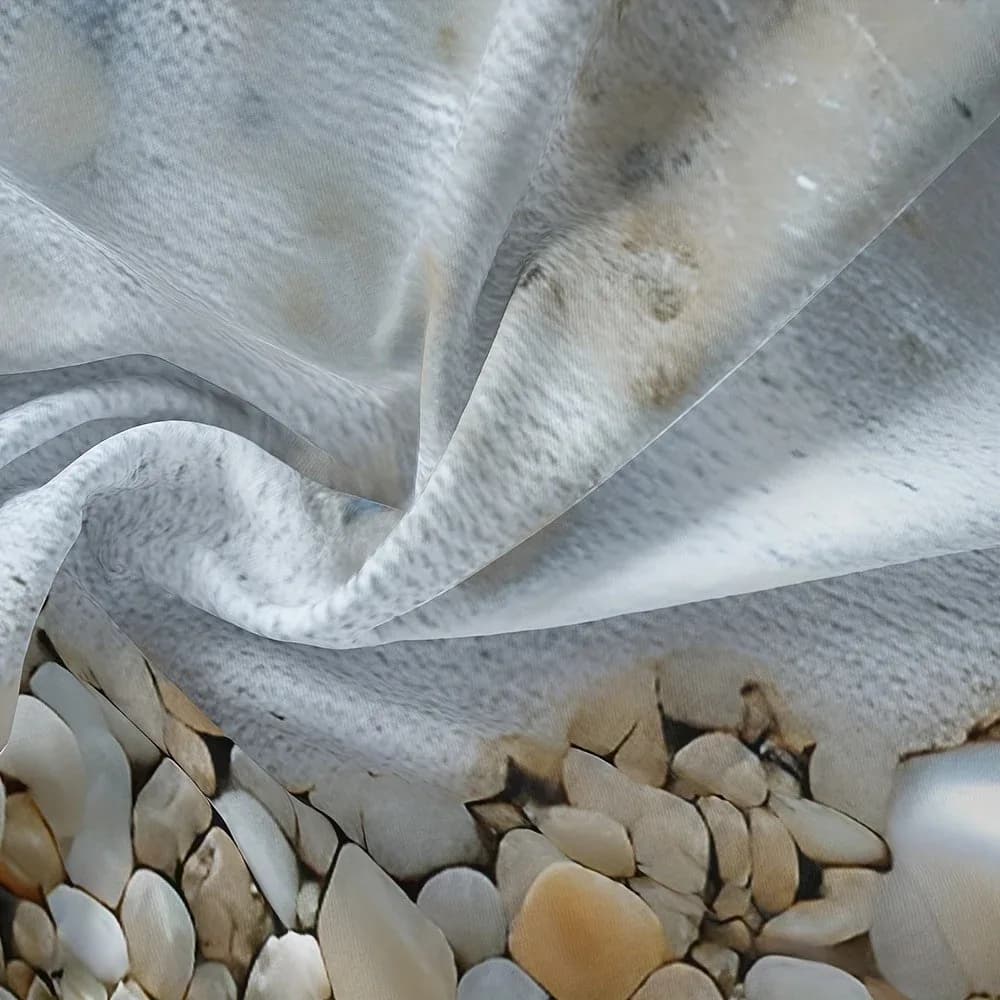 Parure de lit Oasis en bord de mer, ensemble de literie doux, respirant et confortable, inspiré de la plage, imprimé sable et eau de mer – photo 3