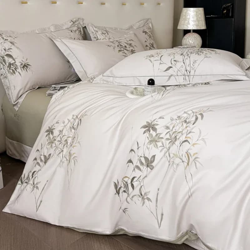 Nouvel ensemble de literie en coton égyptien 3 pièces, design imprimé de haute qualité, comprenant 1 housse de couette et 2 taies d'oreiller, doux, plusieurs tailles disponibles – photo 4