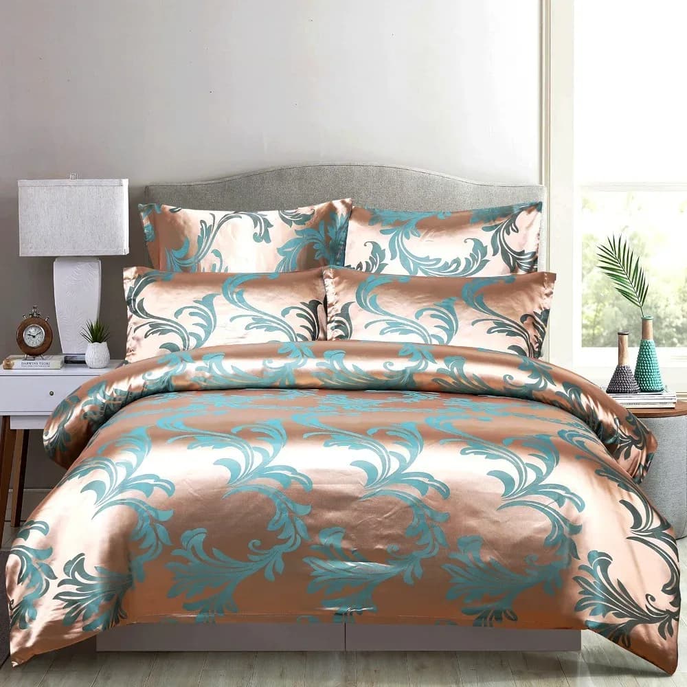 Ensemble de housse de couette pour couple, ensemble de literie double brillant, housse de couette, reine, roi, lit simple, couette, taie d'oreiller, athlon – photo 5