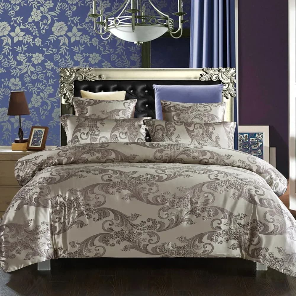 Ensemble de housse de couette pour couple, ensemble de literie double brillant, housse de couette, reine, roi, lit simple, couette, taie d'oreiller, athlon – photo 3