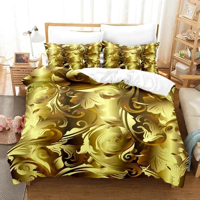 Ensemble de literie de luxe pour la décoration intérieure, ensemble de housse de couette, couette noire et dorée, clé grecque, méandre et athlon, taille Queen et King, nouveau – photo 5