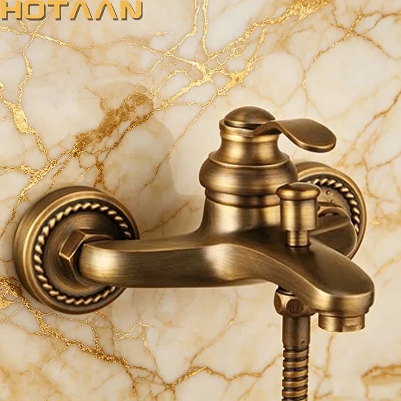 HOBath mural en laiton antique tenu dans la main Kit de pommeau de douche Ensembles de douche YT-5340 – photo 6