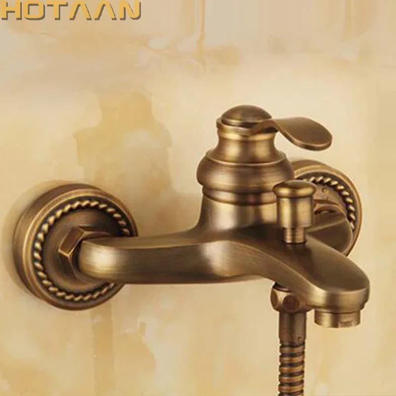 HOBath mural en laiton antique tenu dans la main Kit de pommeau de douche Ensembles de douche YT-5340