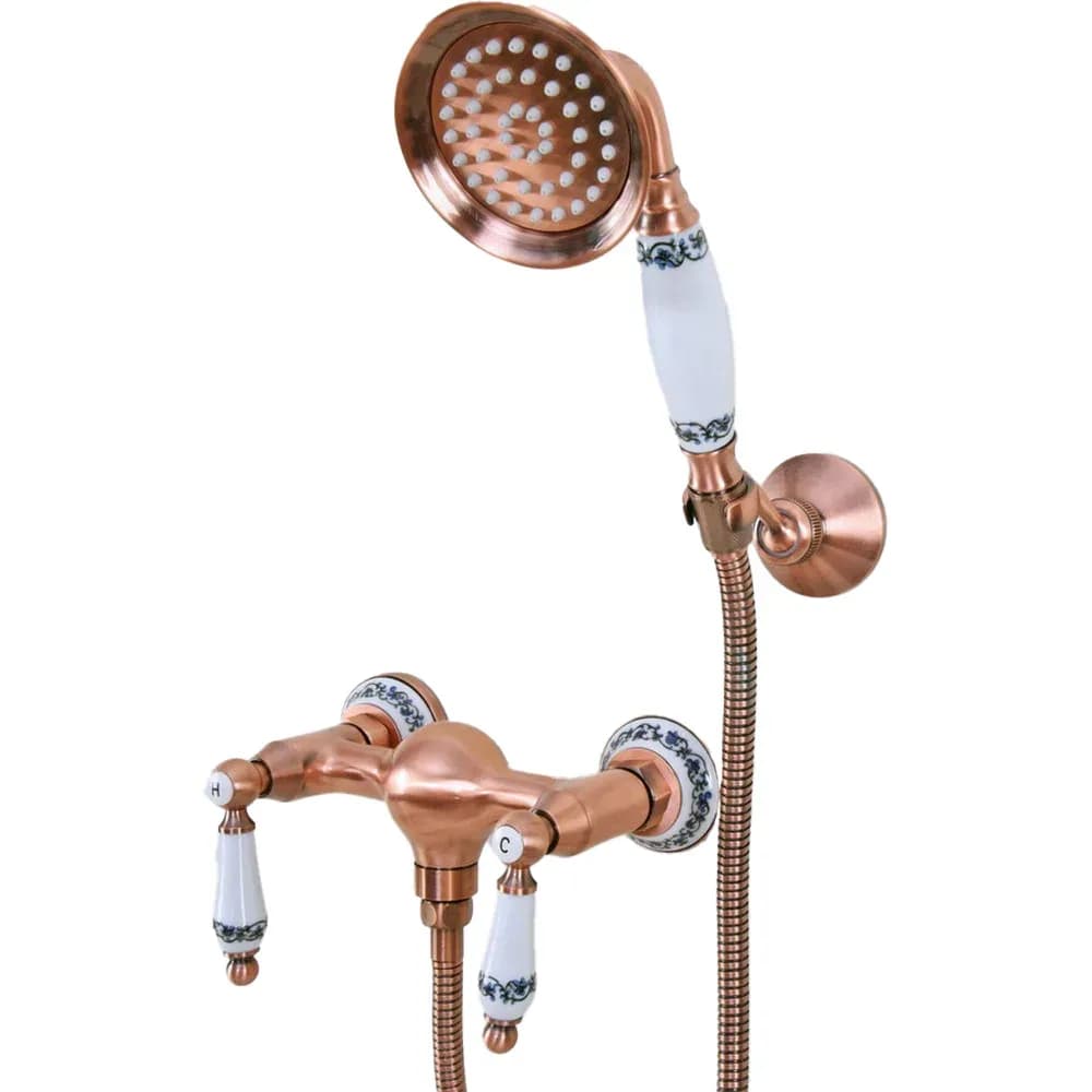 Ensemble de douche à main en laiton, cuivre rouge antique, Robinets de centre commercial de bain, Avions 302 – photo 6