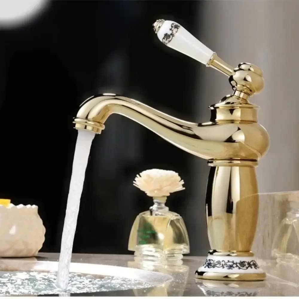 Robinet de lavabo vintage en laiton, type théière, haute pression – photo 5