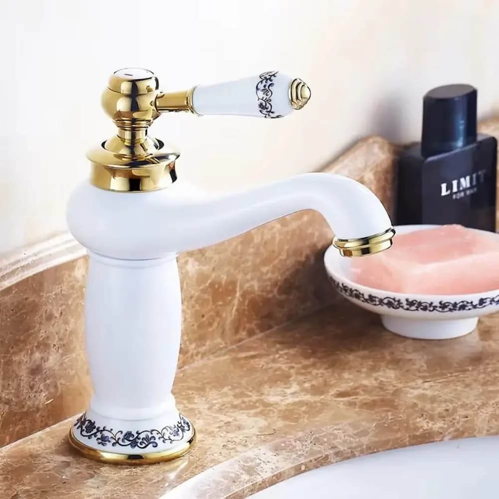 Robinet de lavabo vintage en laiton, type théière, haute pression – photo 2