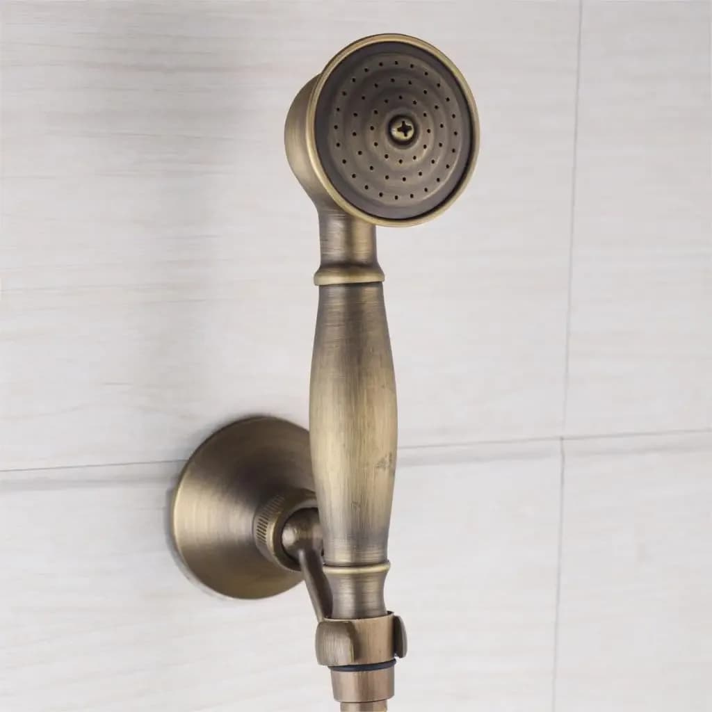KEMAIDI – ensemble de douche Antique de Style européen, salle de bains, robinet de douche mural en cuivre et laiton, grue de douche de baignoire élégante – photo 5