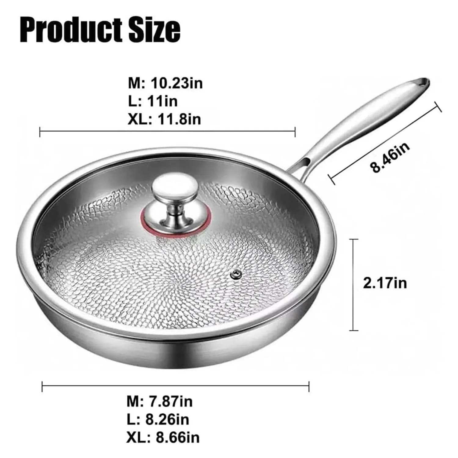 Poêle à frire antiadhésive 26/30 cm en titane et acier inoxydable, idéale pour œufs et steaks, compatible induction et gaz, ustensile de cuisine – photo 8