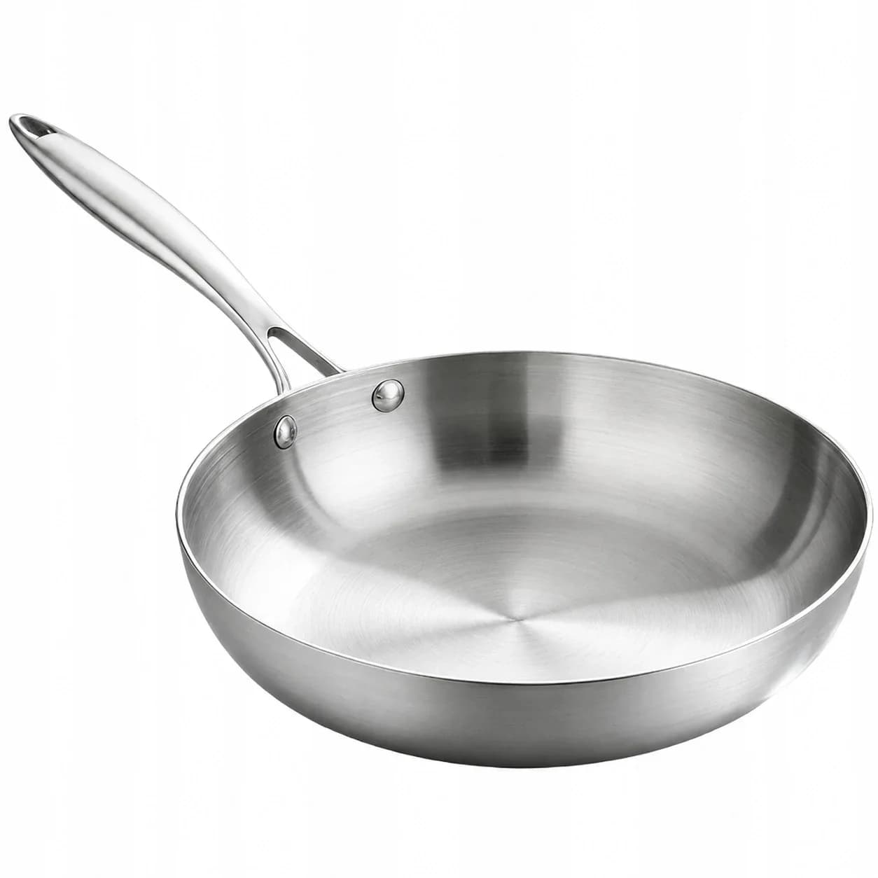 Poêle à frire en acier inoxydable tri-pli de 24 cm, 2,0 L, compatible avec les fours à induction et à gaz, résistante à 260 °C ° Poêle commerciale C lavable au lave-vaisselle – photo 2
