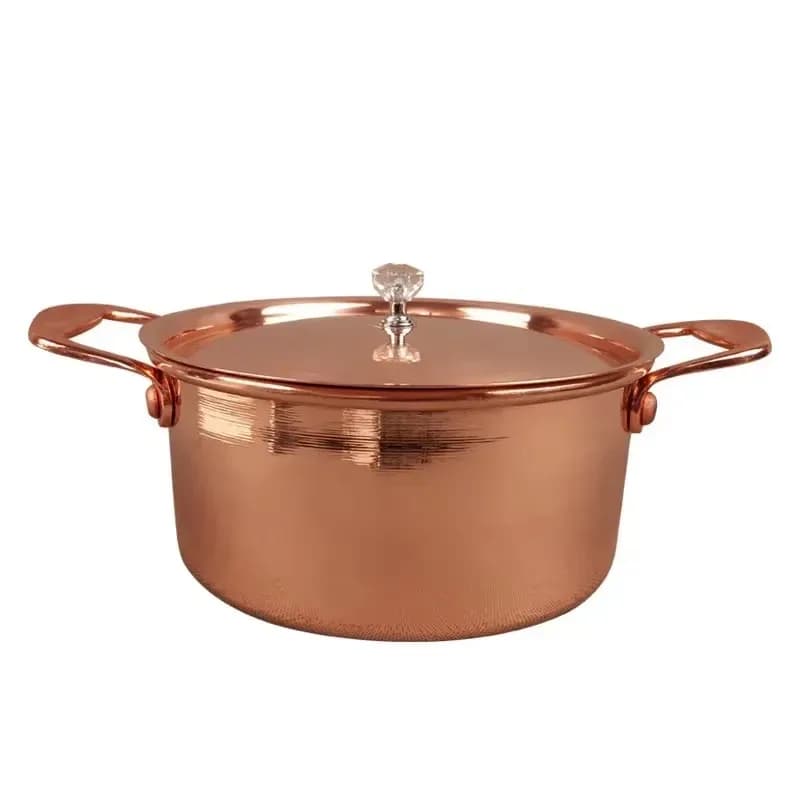 Petite marmite en cuivre pur avec couvercle, marmite à soupe, cuiseur à induction, facile à nettoyer, marmite à service unique, un prêt Tat, 17cm – photo 6
