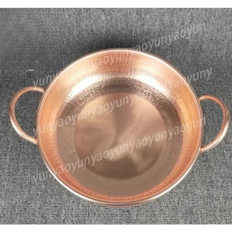 Casserole en cuivre pur pour cuisinière à induction, pot spécial en cuivre épaissi pour usage domestique, idéal pour la fondue – photo 2