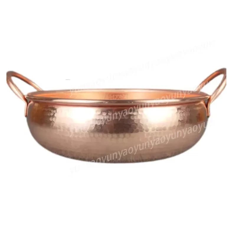 Casserole en cuivre pur pour cuisinière à induction, pot spécial en cuivre épaissi pour usage domestique, idéal pour la fondue – photo 3