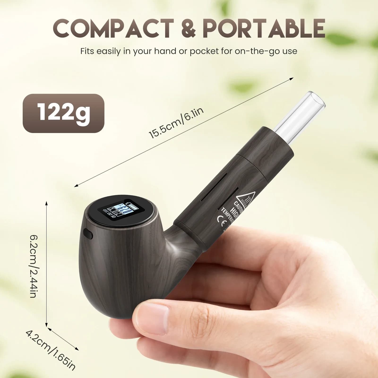 Vaporisateur portable pour plantes sèches, écran OLED, USB-C – photo 4