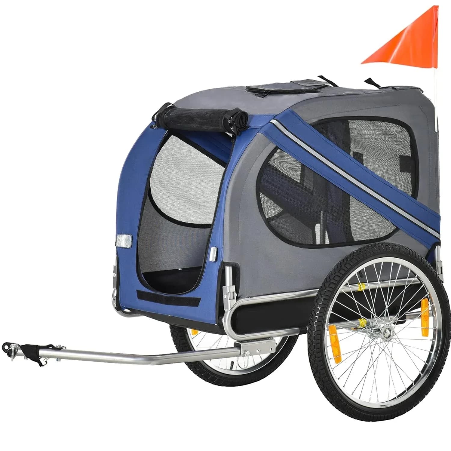 Remorque de Vélo pour Chien Chats Animaux de Compagnie - Rouge/Orange/ Bleu/Jaune