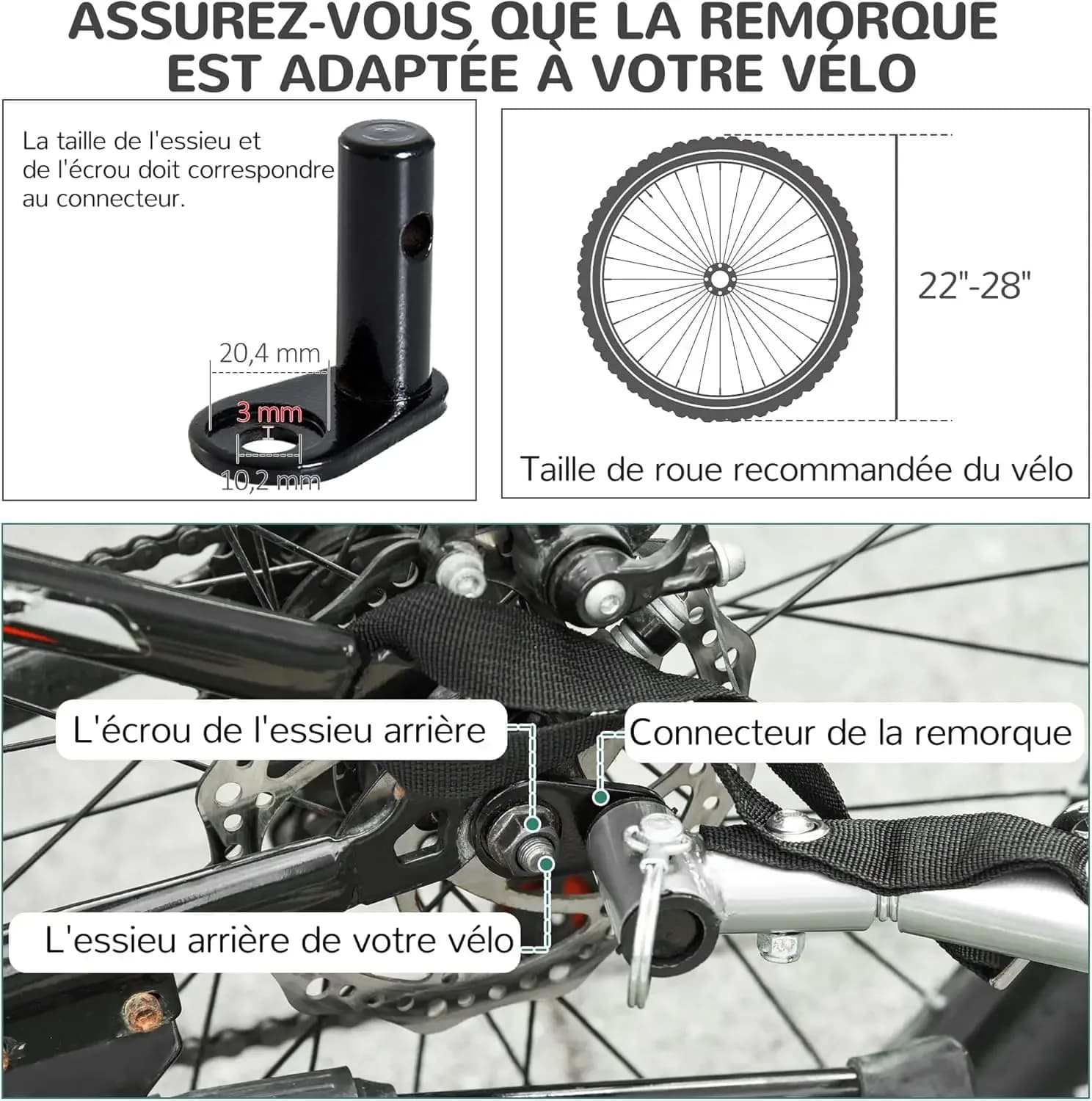 Remorque de Vélo pour Chien Chats Animaux de Compagnie - Rouge/Orange/ Bleu/Jaune – photo 2