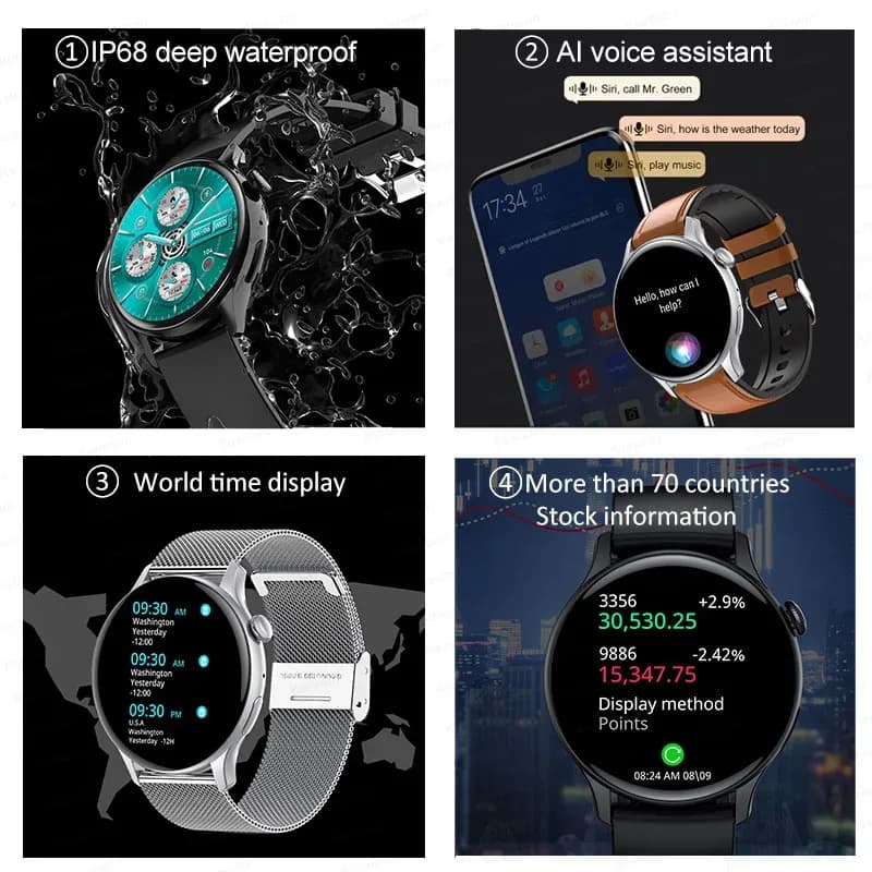 Smartwatch pour femmes AMOLED écran toujours afficher l'heure NFC IP68 étanche sport appel femmes montre intelligente pour les femmes cadran personnalisé – photo 6