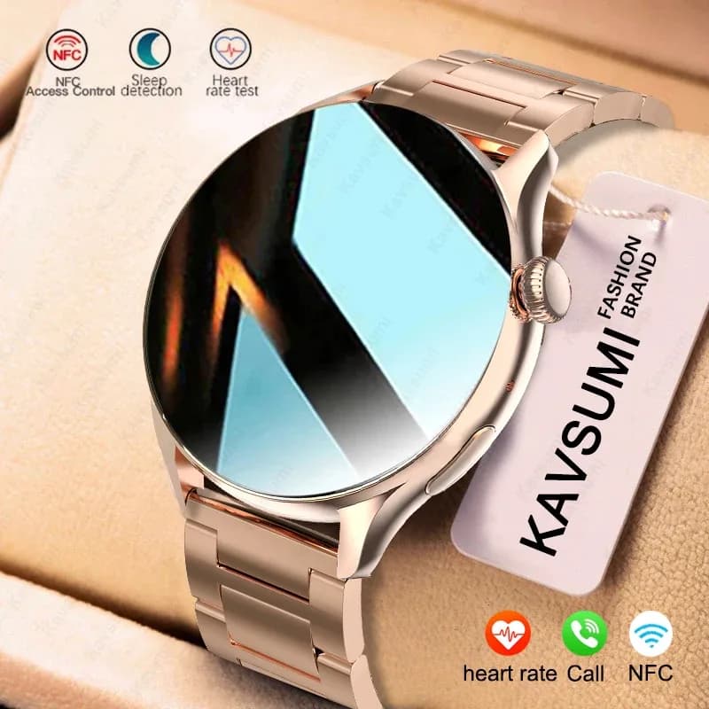 Smartwatch pour femmes AMOLED écran toujours afficher l'heure NFC IP68 étanche sport appel femmes montre intelligente pour les femmes cadran personnalisé