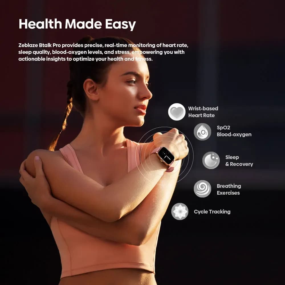 Nouvelle montre connectée Zeblaze Btalk PRO avec écran HD de 1,91'', appels vocaux, modes sportifs multiples, suivi de la santé – photo 4