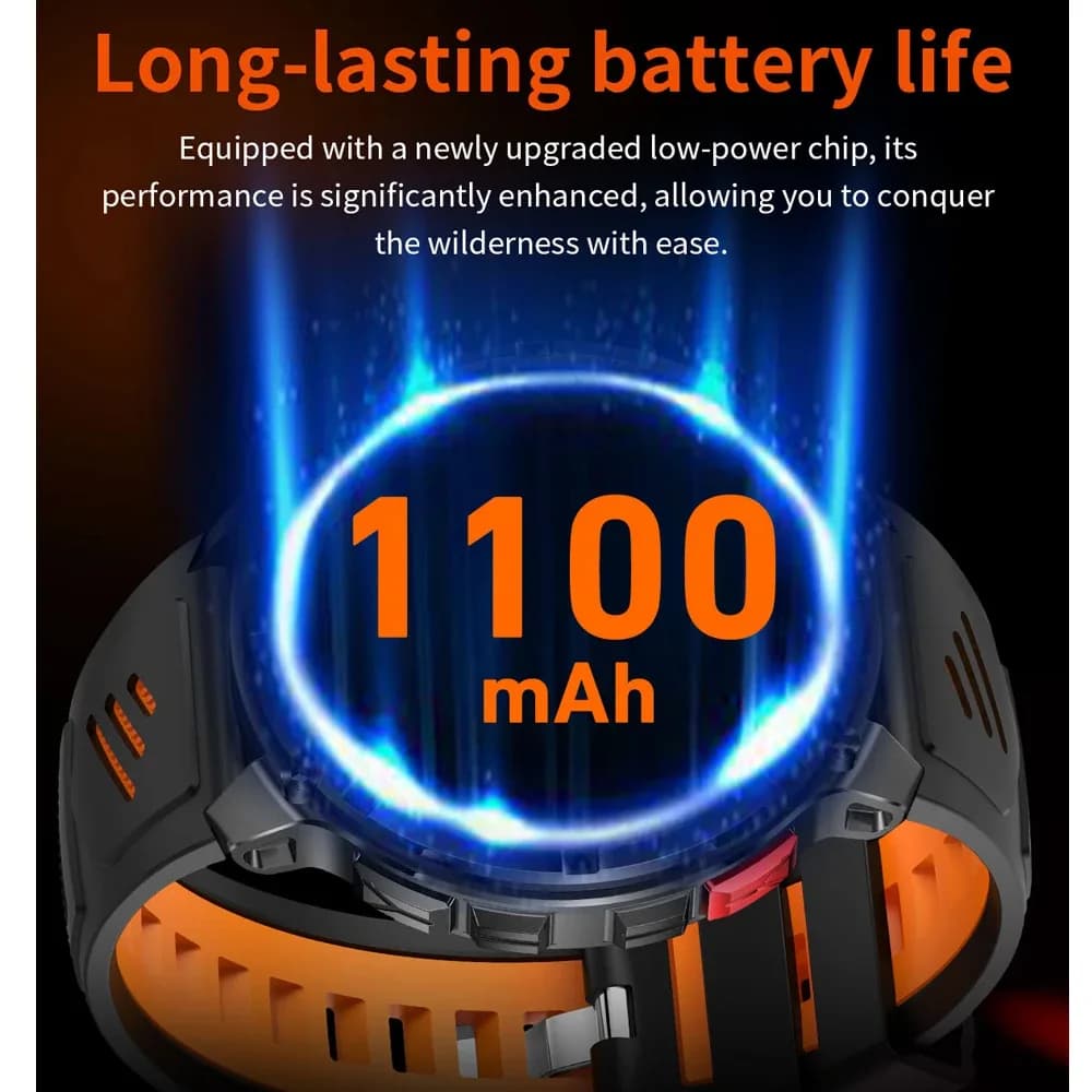 2026 nouveau T-Rex3 Pro 1100mAh batterie montre intelligente GPS chemin 5ATM étanche sport course tracker extérieur boussole militaire Smartwatch – photo 3