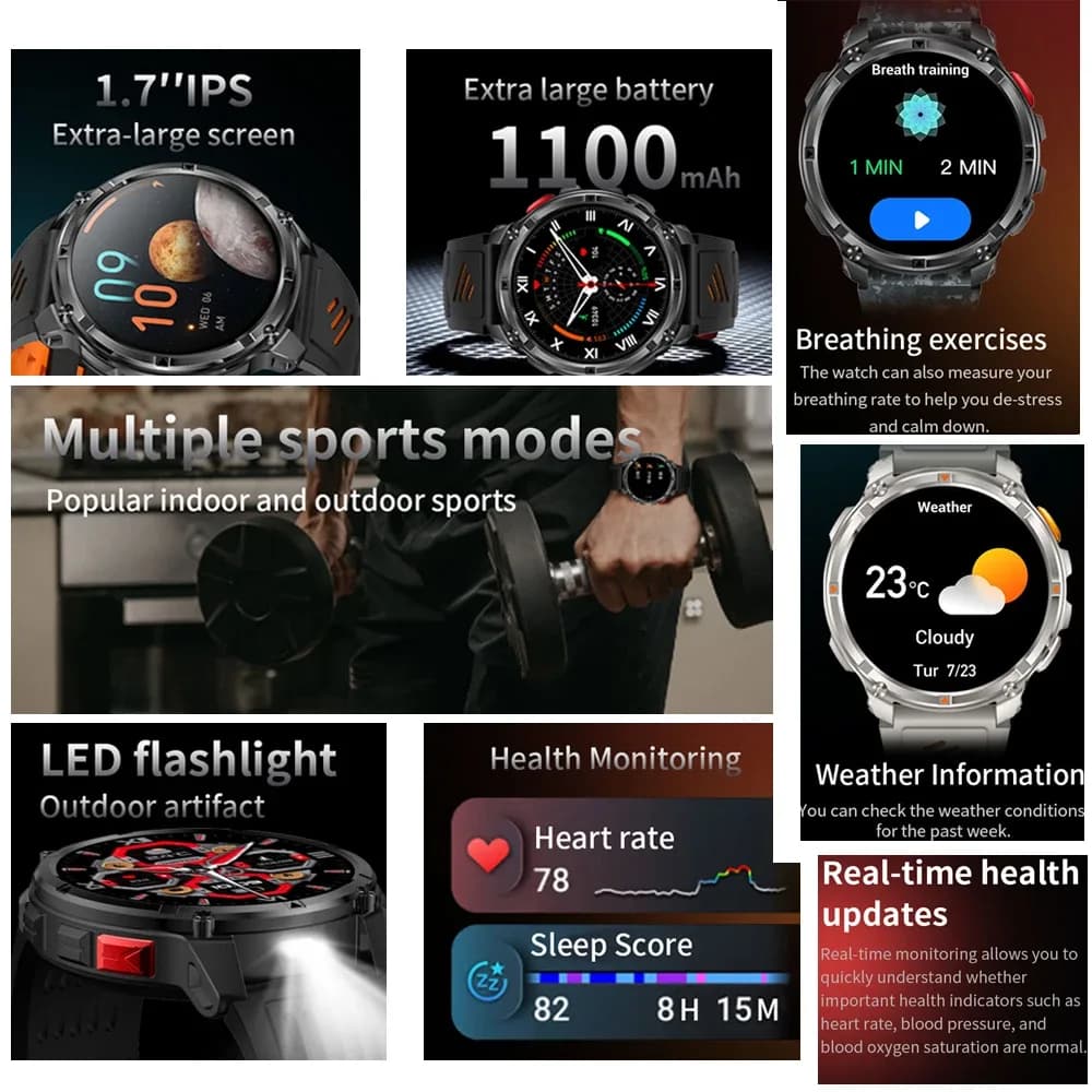 2026 nouveau T-Rex3 Pro 1100mAh batterie montre intelligente GPS chemin 5ATM étanche sport course tracker extérieur boussole militaire Smartwatch – photo 2