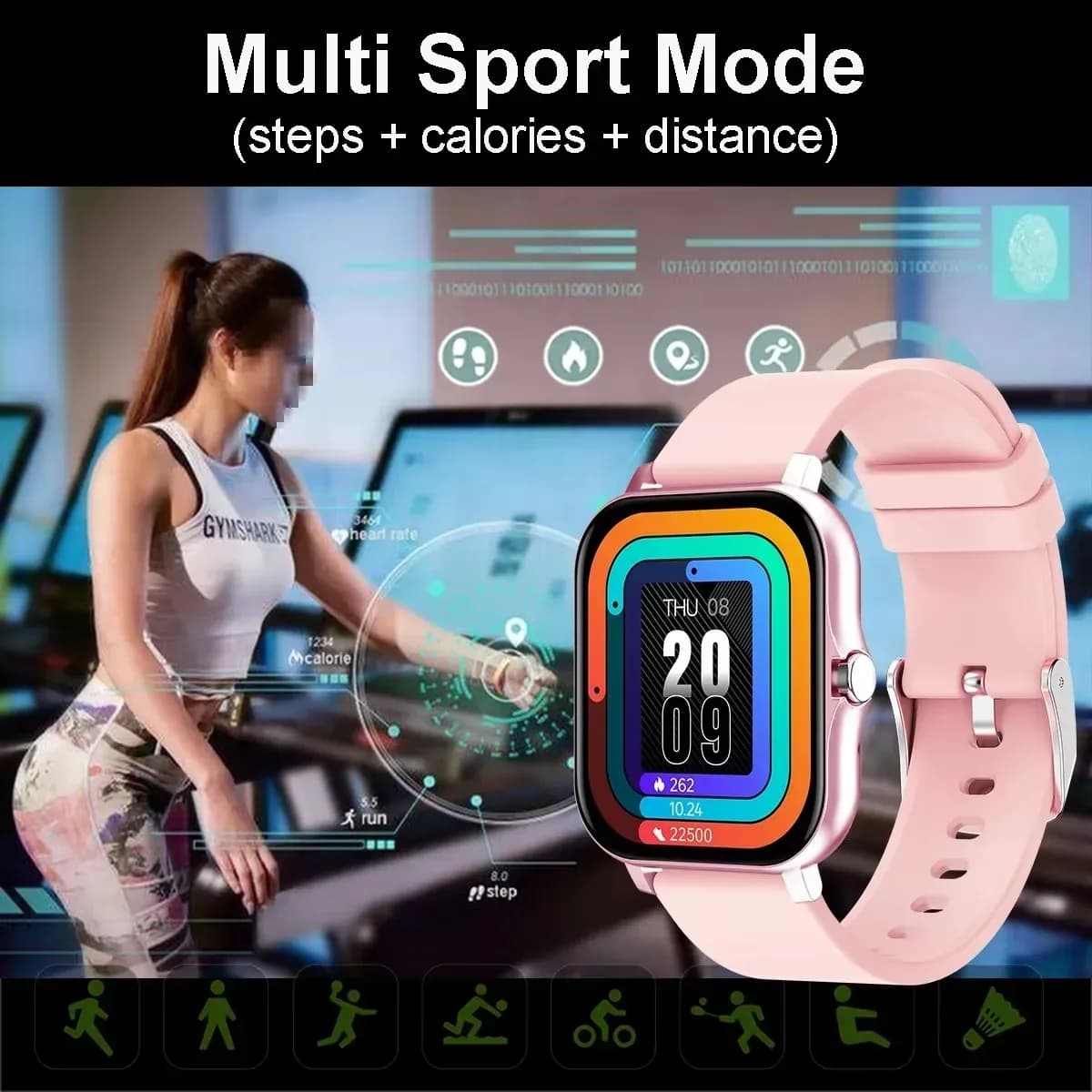 Nouvelle montre intelligente multifonctionnelle 2026 pour hommes et femmes, connectée par Bluetooth, musique, bracelet de fitness et de sport, moniteur de sommeil, montre ht30 – photo 5
