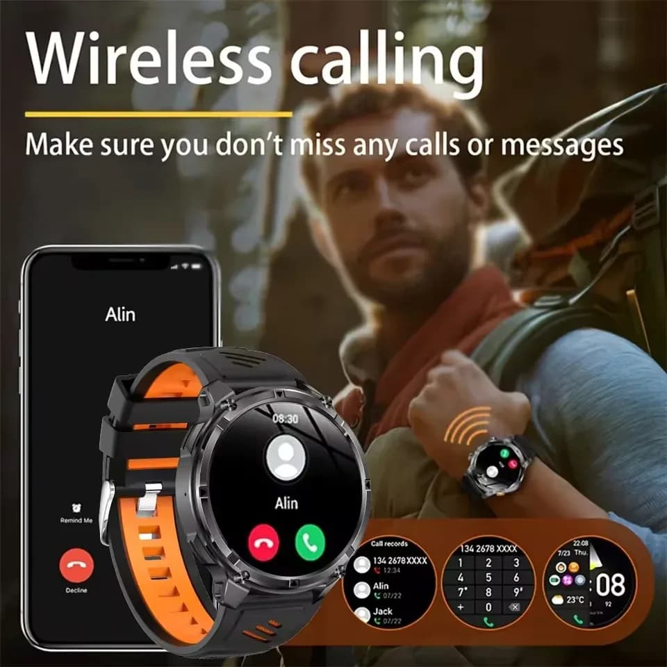 Nouvelle montre connectée T-Rex3 Pro 2026 avec batterie 1100 mAh, GPS, suivi d'activités sportives, étanchéité 5 ATM, boussole, pour activités de plein air et militaires – photo 5