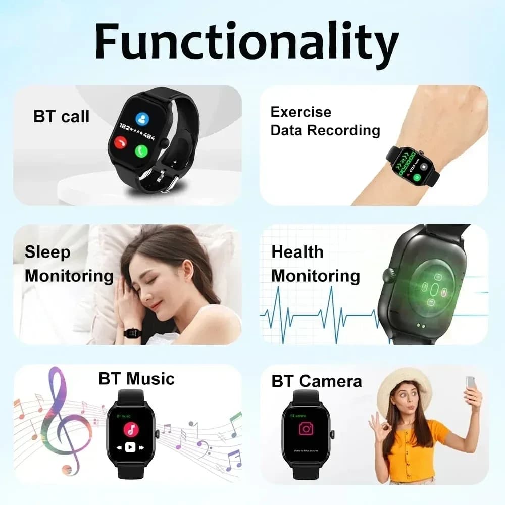 2026 nouvelle montre intelligente pour hommes cadeau pour femmes 2.01 pouces HD plein écran tactile sport Fitness montre électronique Bluetooth parler Smartwatch – photo 2