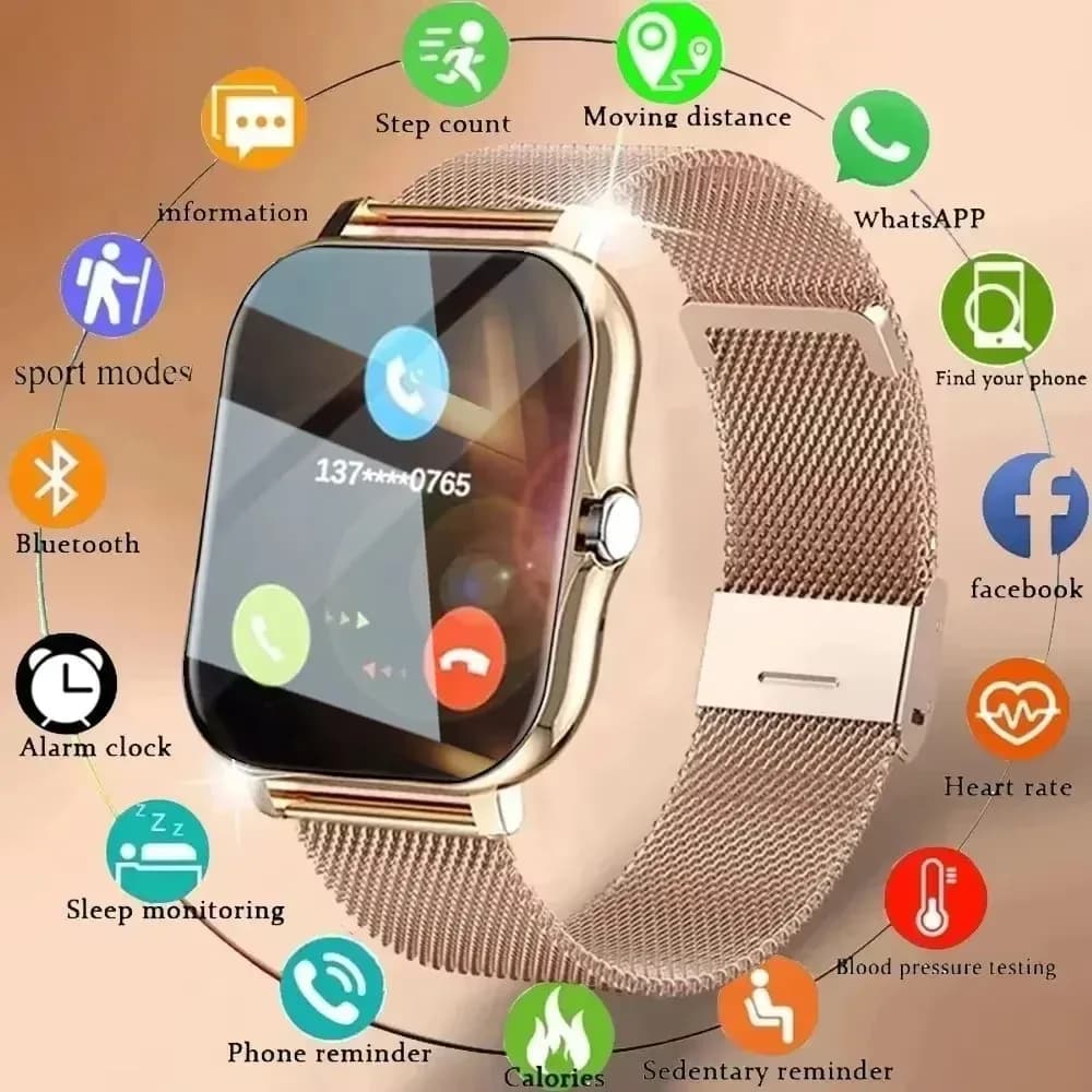 LAXASFIT 2025 nouvelle montre intelligente pour hommes cadeau pour femmes écran tactile complet montre de sport Fitness Bluetooth appel montre intelligente