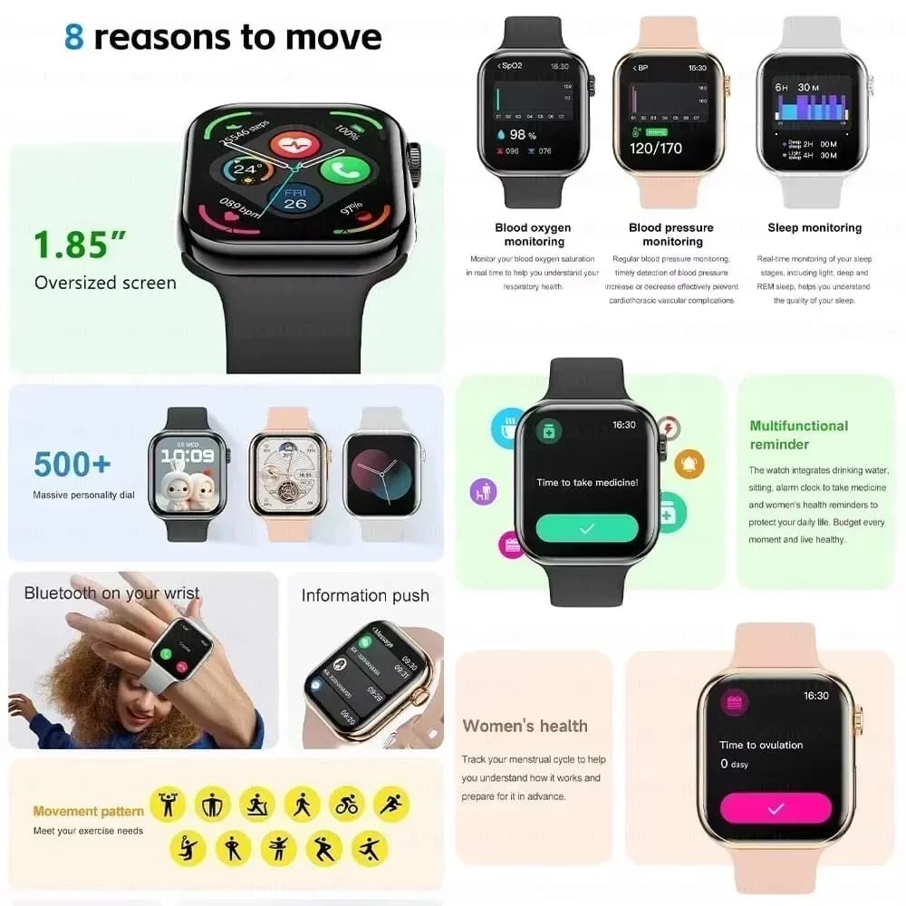 Montre Connectée GPS Série 10, Mémoire DT, Musique, Vidéo, Appel Bluetooth, Fréquence Cardiaque, Étanche, NFC, Compatible Apple et Android – photo 2