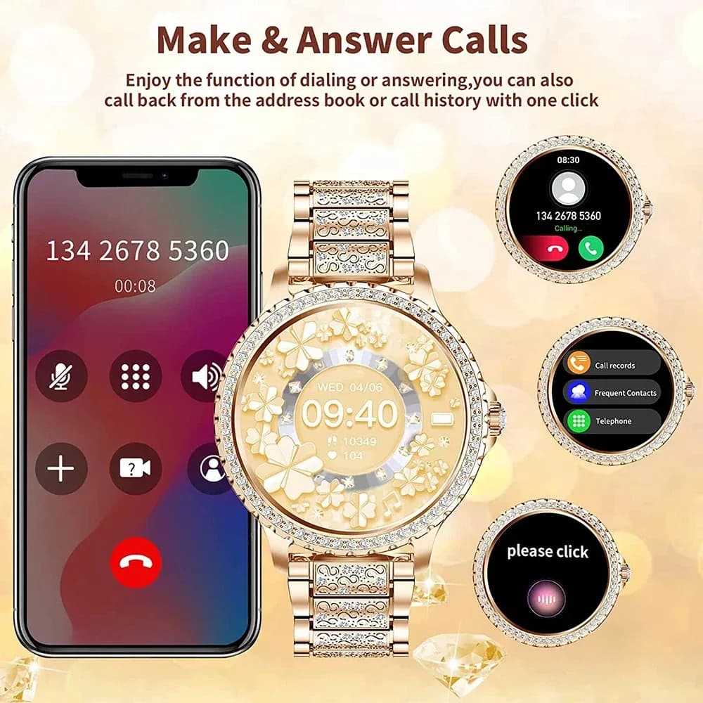 Montre connectée de sport pour femmes, écran HD 2024x360, cadran personnalisé, fréquence cardiaque, appel vocal, pour Android et IOS, nouvelle mode 360 – photo 5
