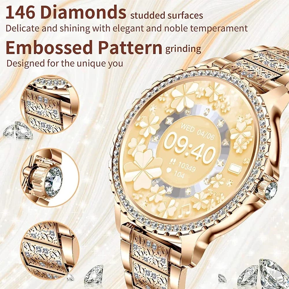 Montre connectée de sport pour femmes, écran HD 2024x360, cadran personnalisé, fréquence cardiaque, appel vocal, pour Android et IOS, nouvelle mode 360 – photo 2
