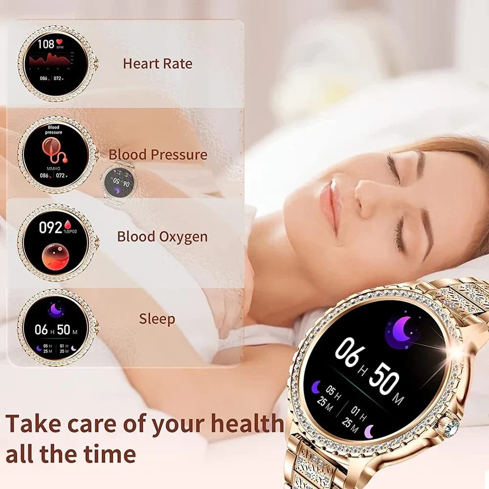 Montre connectée de sport pour femmes, écran HD 2024x360, cadran personnalisé, fréquence cardiaque, appel vocal, pour Android et IOS, nouvelle mode 360 – photo 6