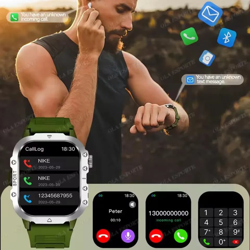 Nouvelle montre intelligente 2025 pour hommes, montre de sport GPS d'extérieur, moniteur de fréquence cardiaque et de sommeil, étanche, compatible avec iOS et Android – photo 6