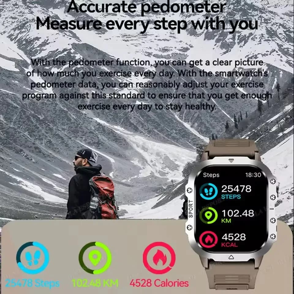 Nouvelle montre intelligente 2025 pour hommes, montre de sport GPS d'extérieur, moniteur de fréquence cardiaque et de sommeil, étanche, compatible avec iOS et Android – photo 4