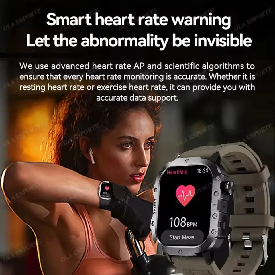 Nouvelle montre intelligente 2025 pour hommes, montre de sport GPS d'extérieur, moniteur de fréquence cardiaque et de sommeil, étanche, compatible avec iOS et Android – photo 5
