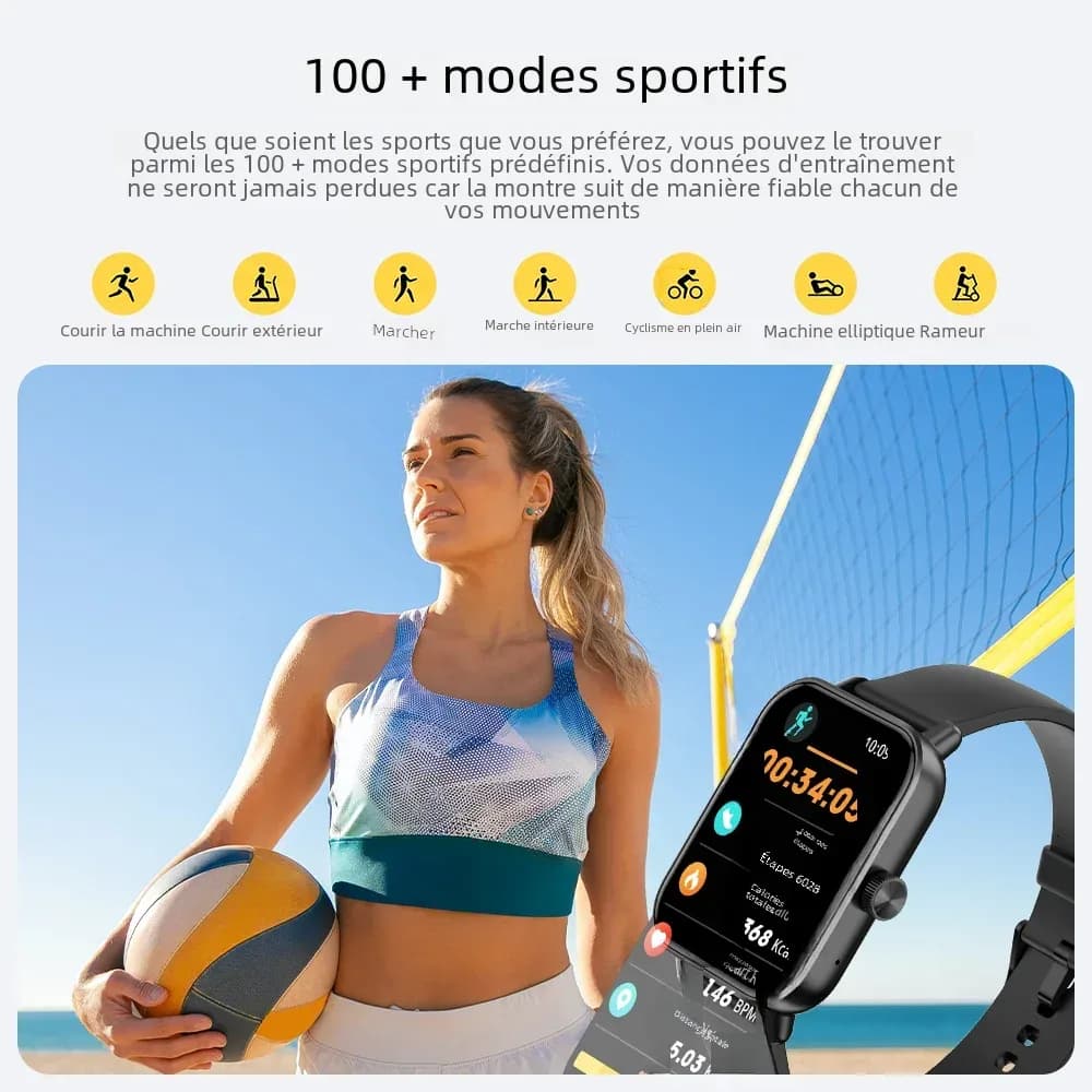 COLMI P81 appel vocal montre intelligente Ultra 1.9 pouces écran 24H moniteur de santé plus de 100 Modes sportifs, Bluetooth Smartwatch hommes femmes – photo 5