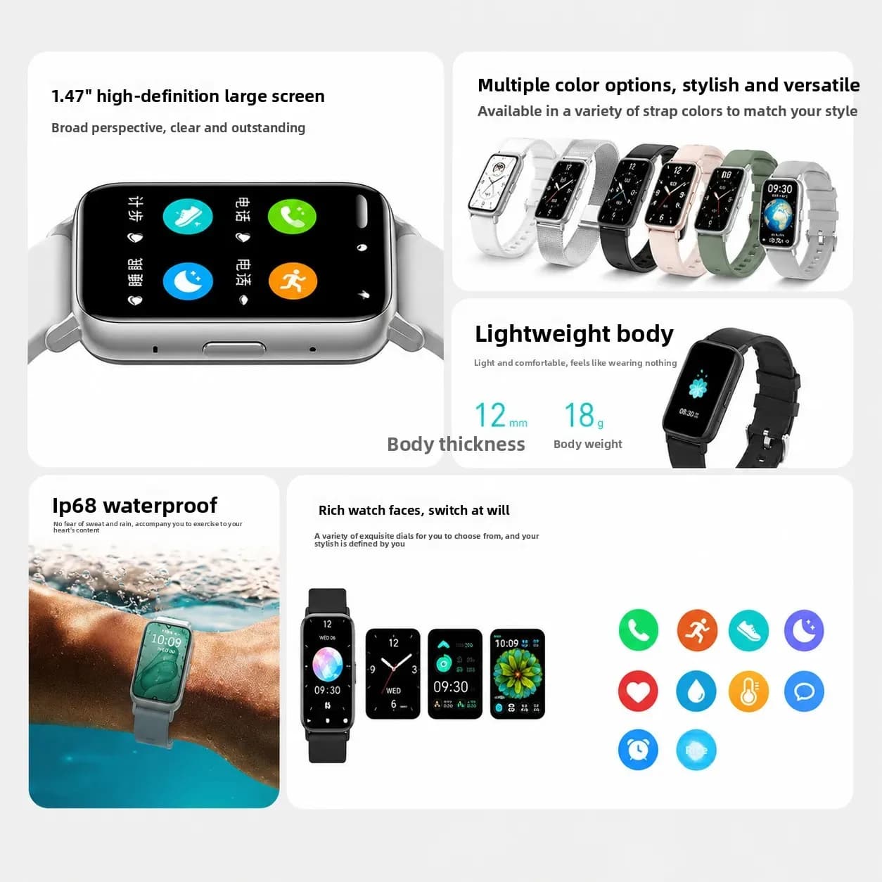 Montre intelligente de sport 2026 avec moniteur cardiaque, étanche pour hommes et femmes, compatible Android et iOS – photo 3