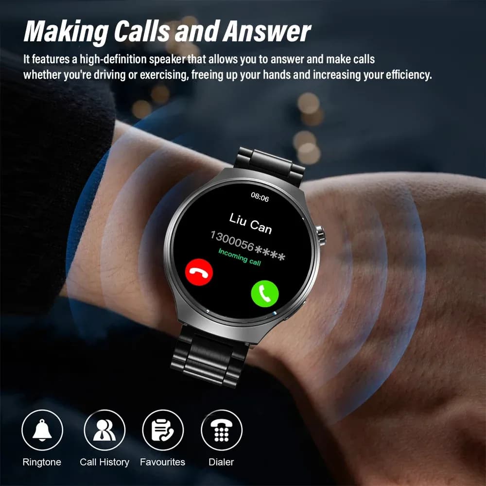 G.L Wear 2025 nouvelle montre intelligente pour hommes affichage HD suivi de la santé appel Bluetooth Assistant vocal sport Smartwatch – photo 2