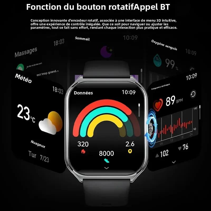 Nouvelle montre connectée ultra-fine pour hommes, écran AMOLED HD de 1,96 pouces, affichage permanent de l’heure, rappel d’appels Bluetooth, montre connectée pour femmes, compatible Android et iOS. – photo 4