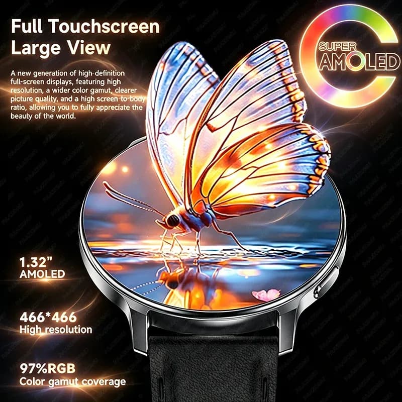 Nouvelle montre connectée ultra-fine et durable pour femme 2026, écran AMOLED 1,32 pouces, sport, santé, fitness, lampe torche LED, appels Bluetooth – photo 2